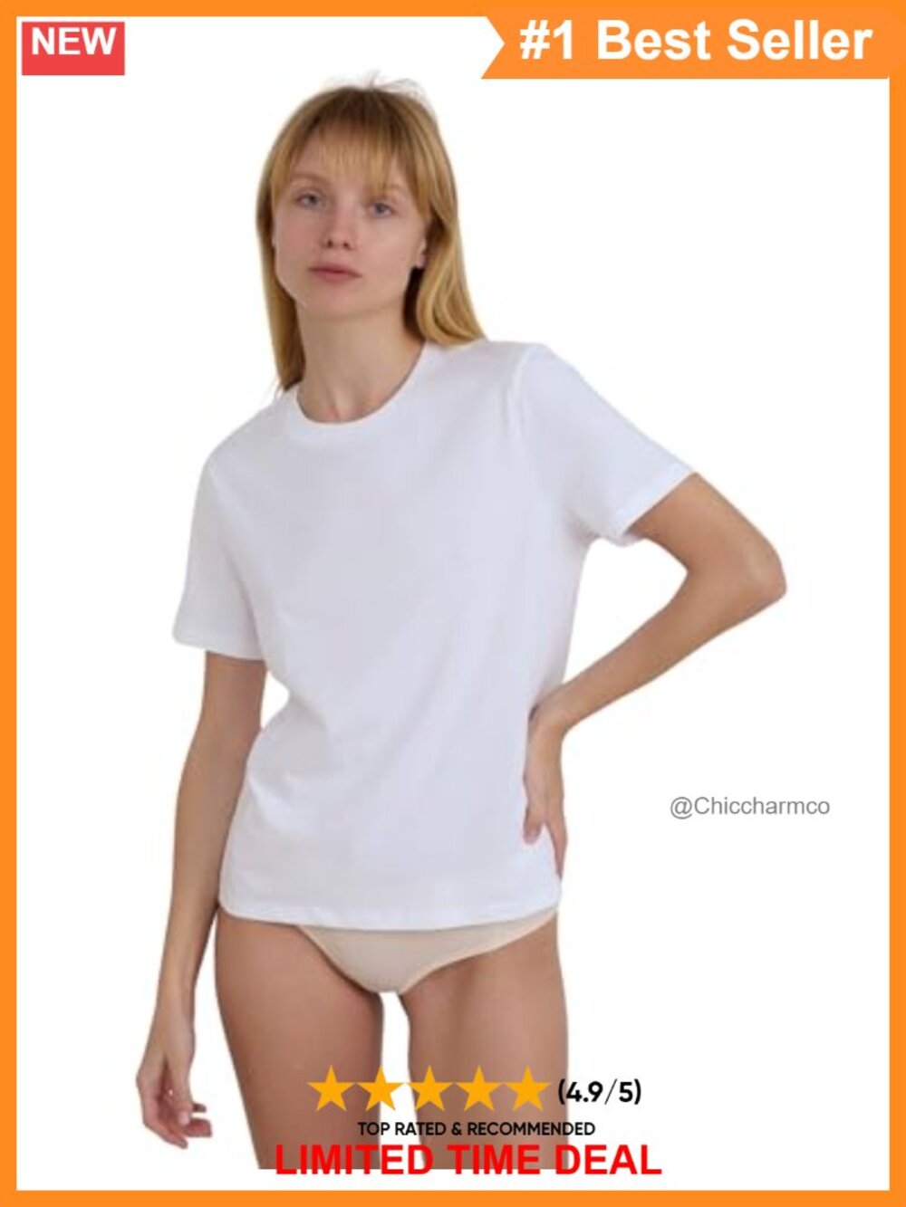 Organic Cotton Crewneck Short-Sleeve T-Shirt Regular Fit Casual Tee